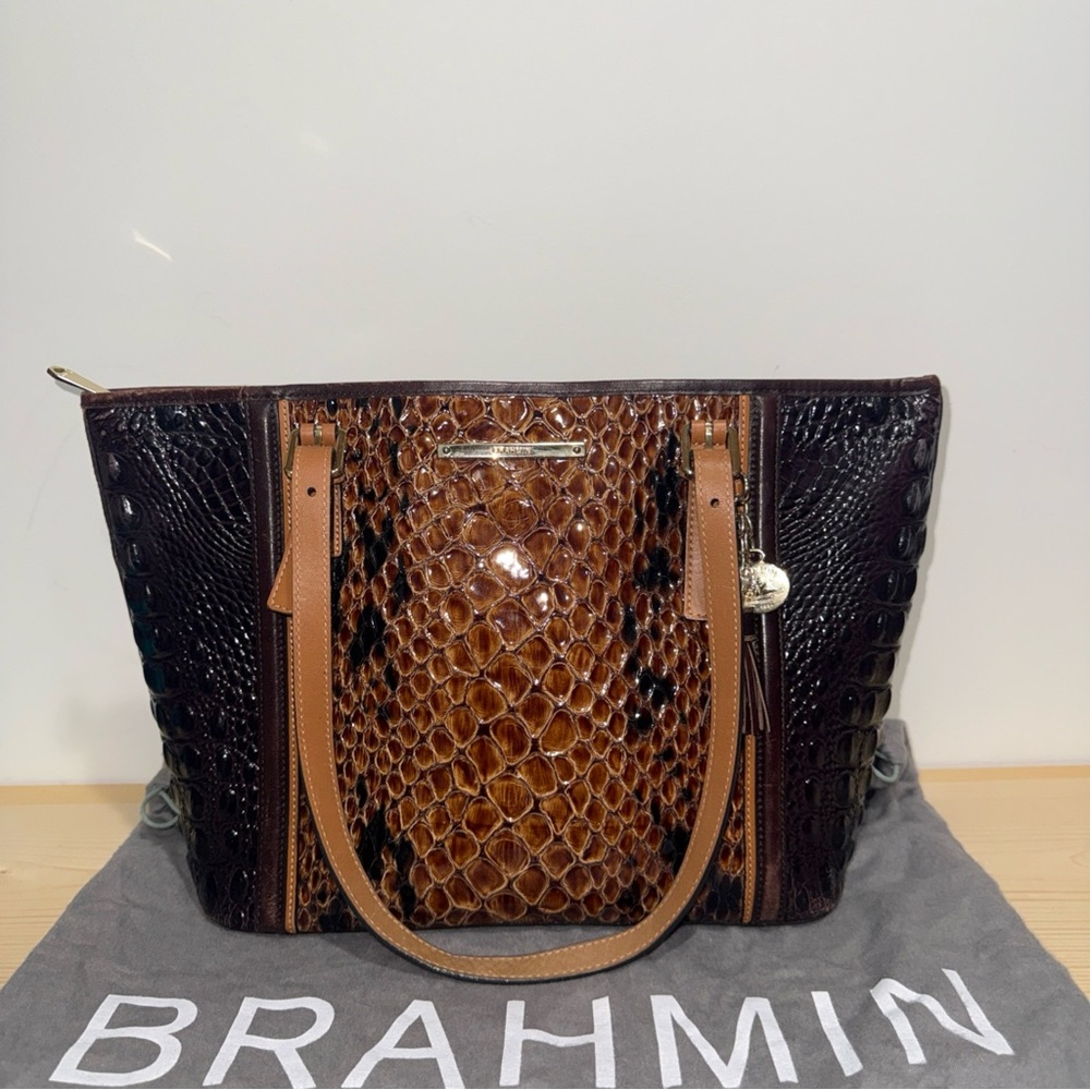 Brahmin Medium Asher Tote Bag in Tobacco Carlisle